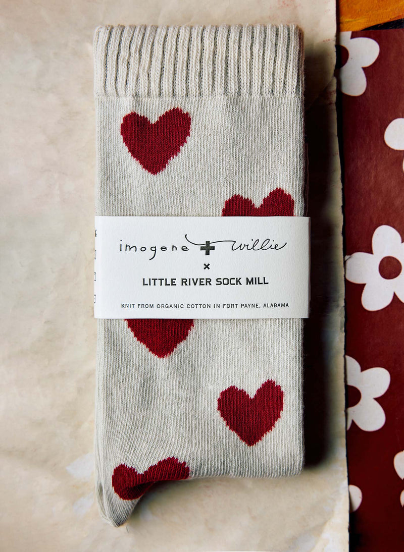 heart sock in natural - Model