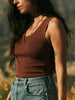 Dark Slate Gray the vintage tank in open knit chestnut