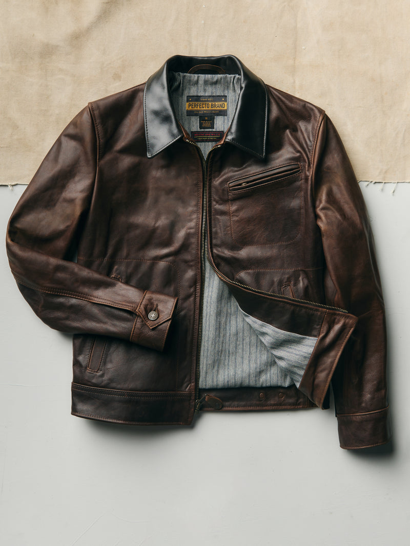 i+w x schott nyc cowhide delivery jacket - Model