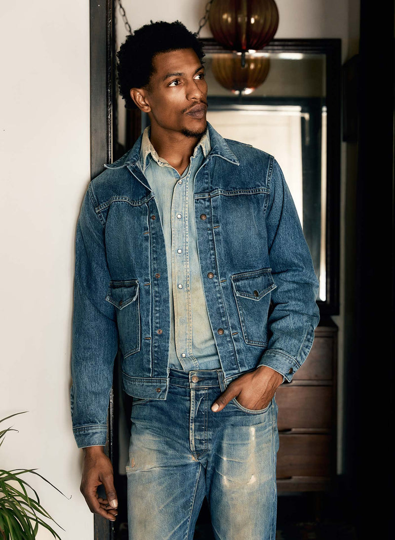 shepard two pocket denim jacket - Model
