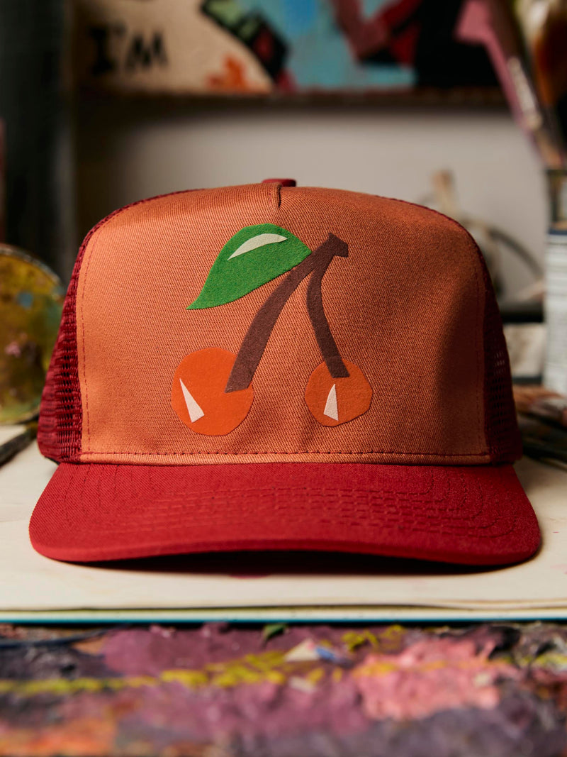 handmade "cherry" trucker