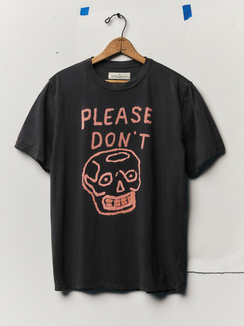 hand bleached "please don't" tee