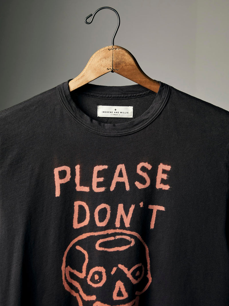hand bleached "please don't" tee - Model
