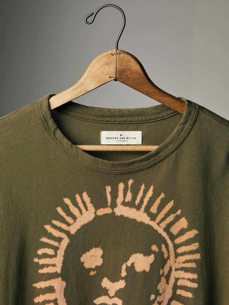 hand bleached "rising sun" tee - Model