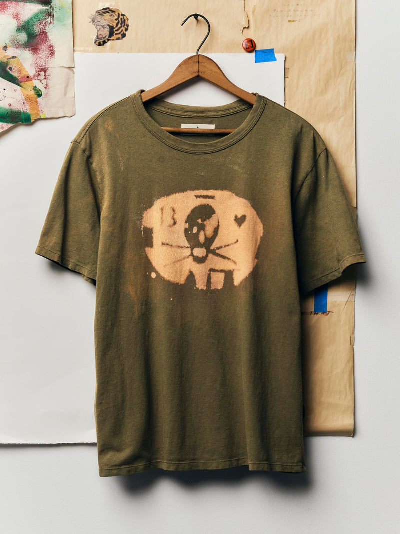 hand bleached "self care" tee