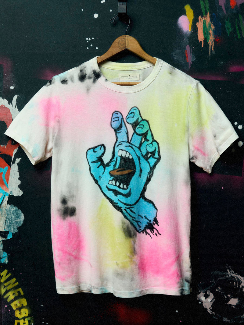 hand drawn "screaming hand" tee