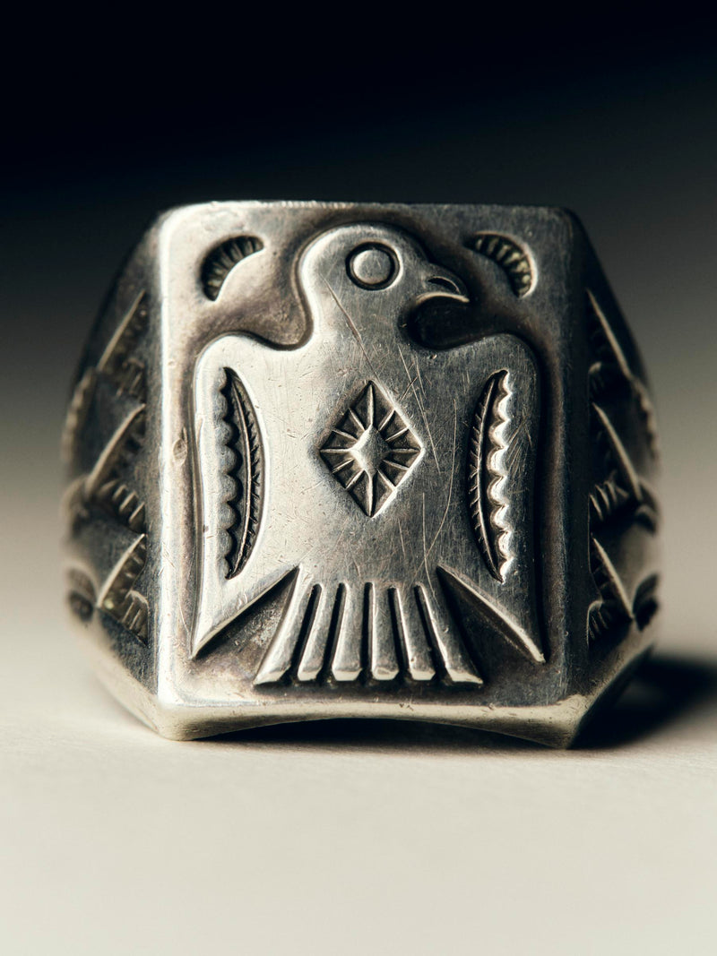 vintage trading post-era thunderbird ring