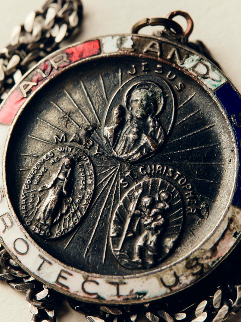 vintage "st. christopher" medal pendant