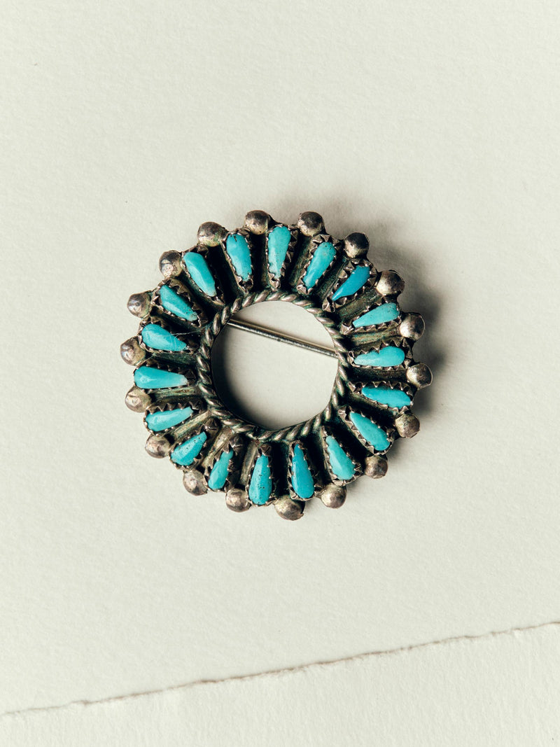 vintage zuni sterling wreath pin