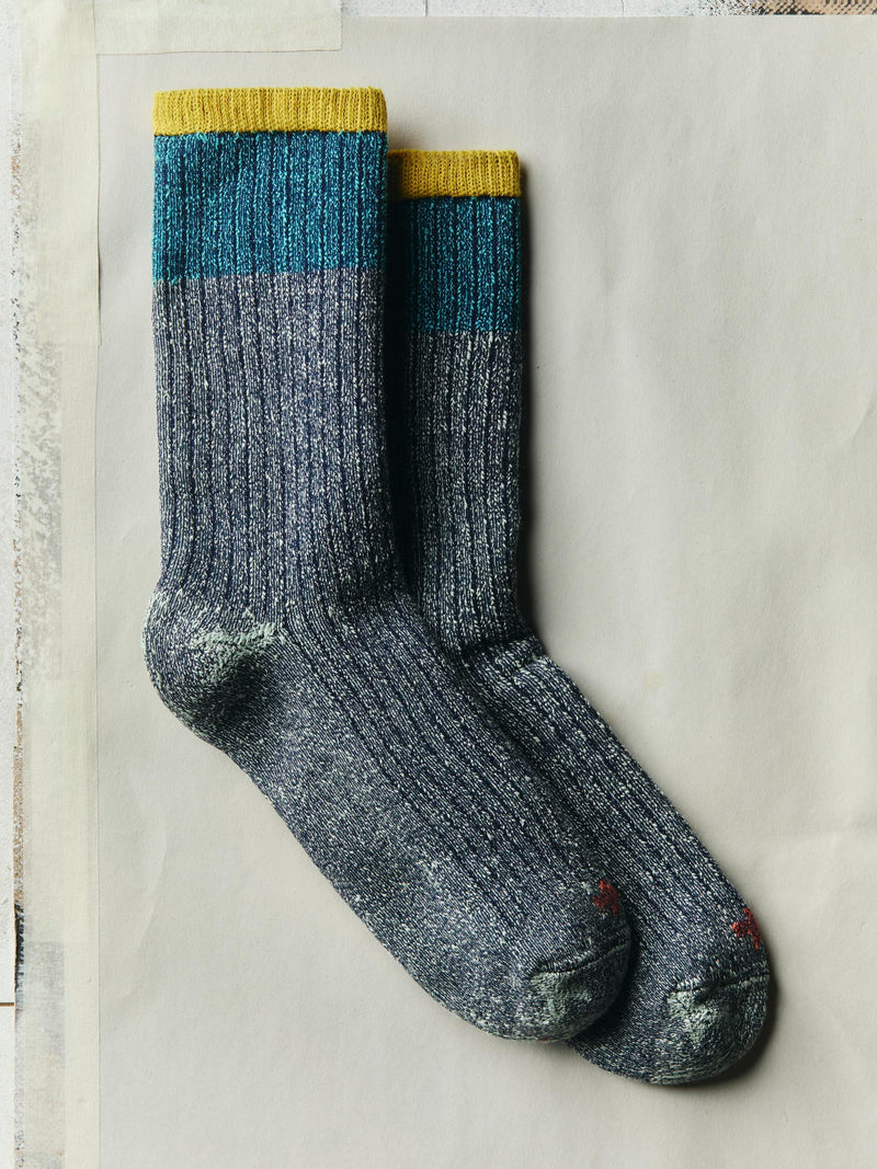 ribbed boot sock in slate