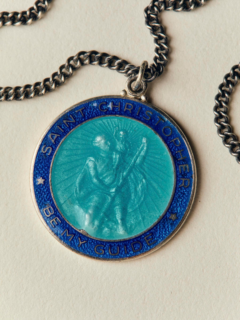 vintage "st. christopher" medal pendant