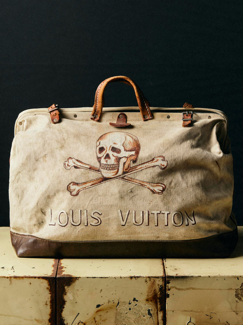 vintage painted "vuitton" klein bag