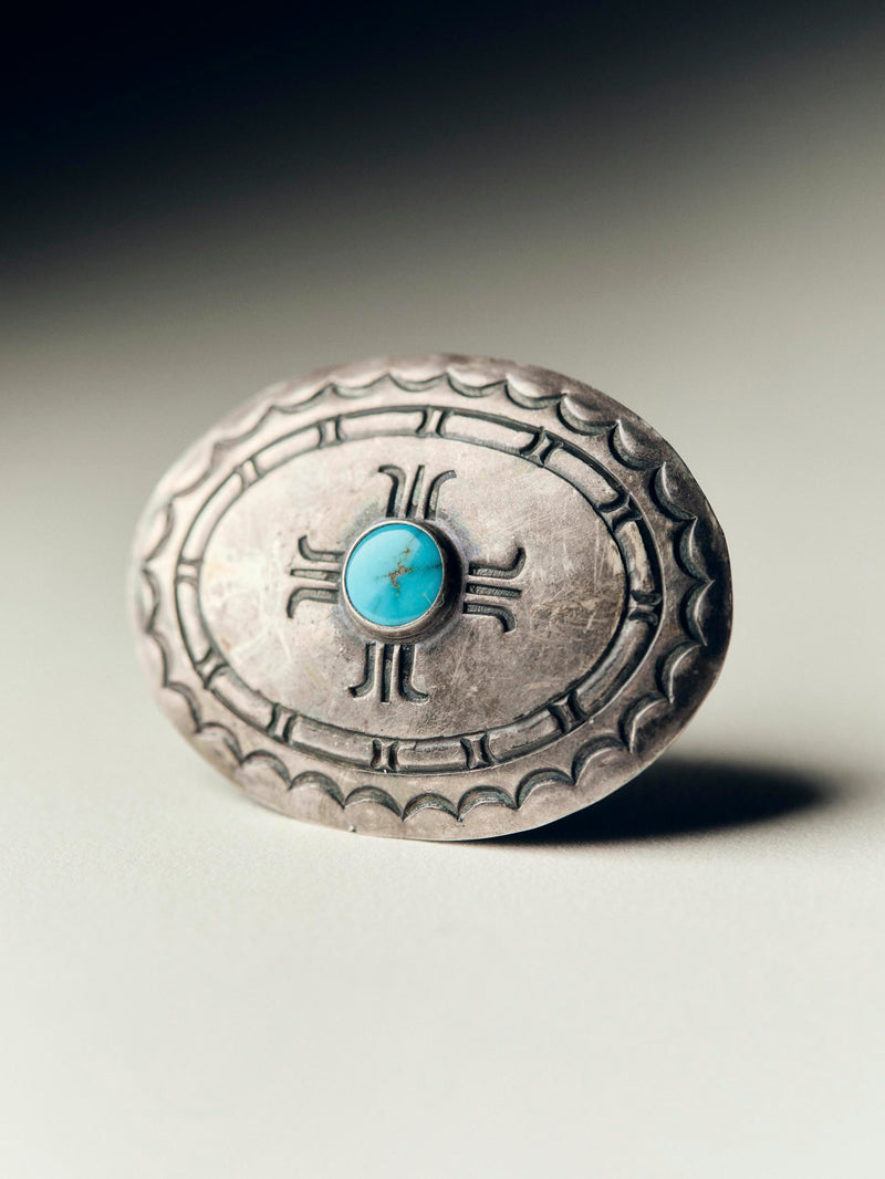 vintage navajo oval concho pin