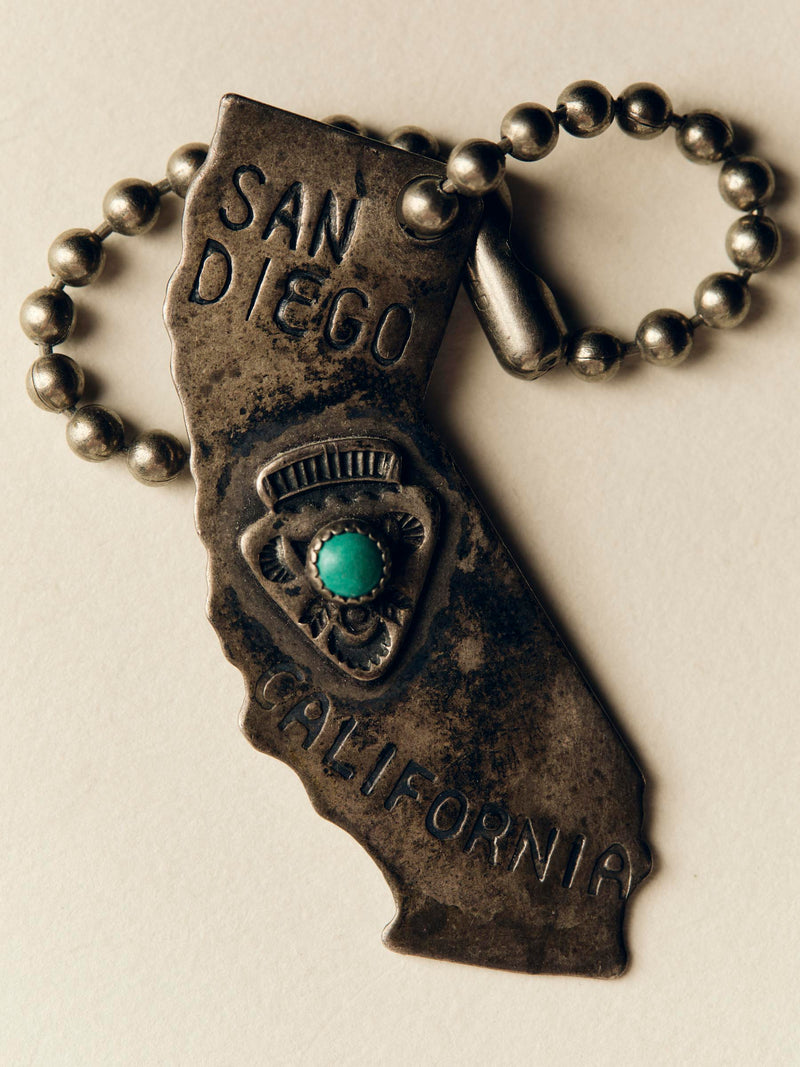 vintage silver san diego key ring