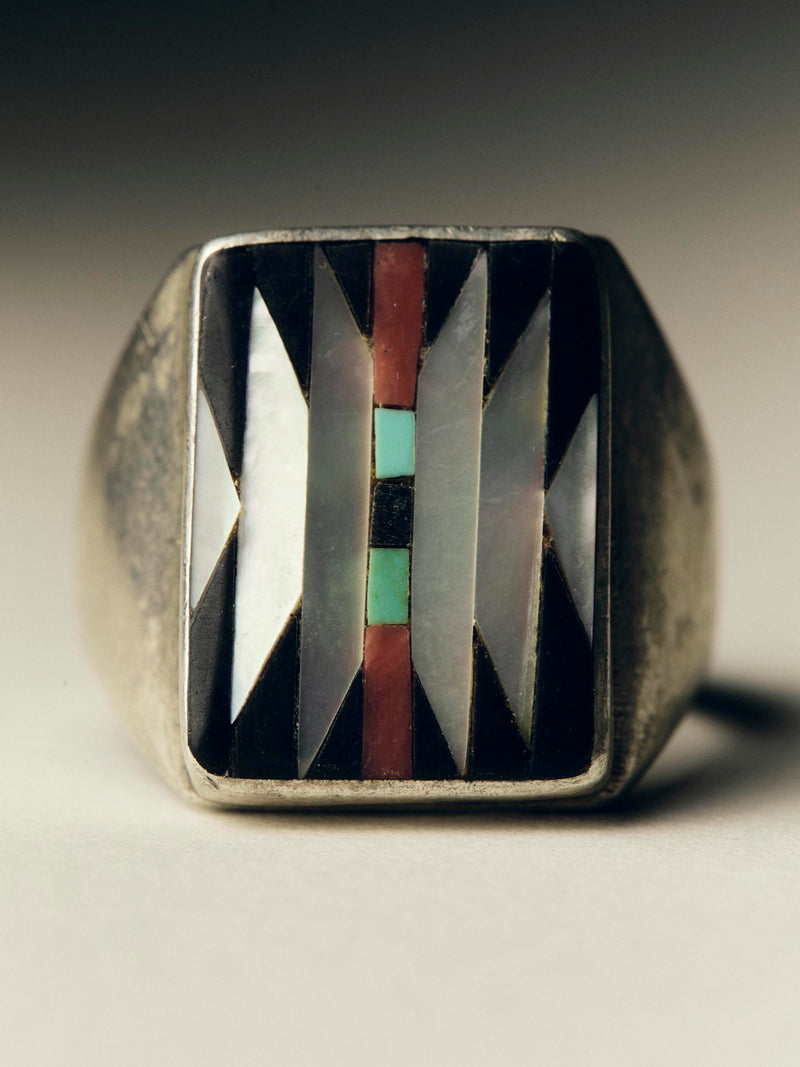 vintage zuni micro inlay ring