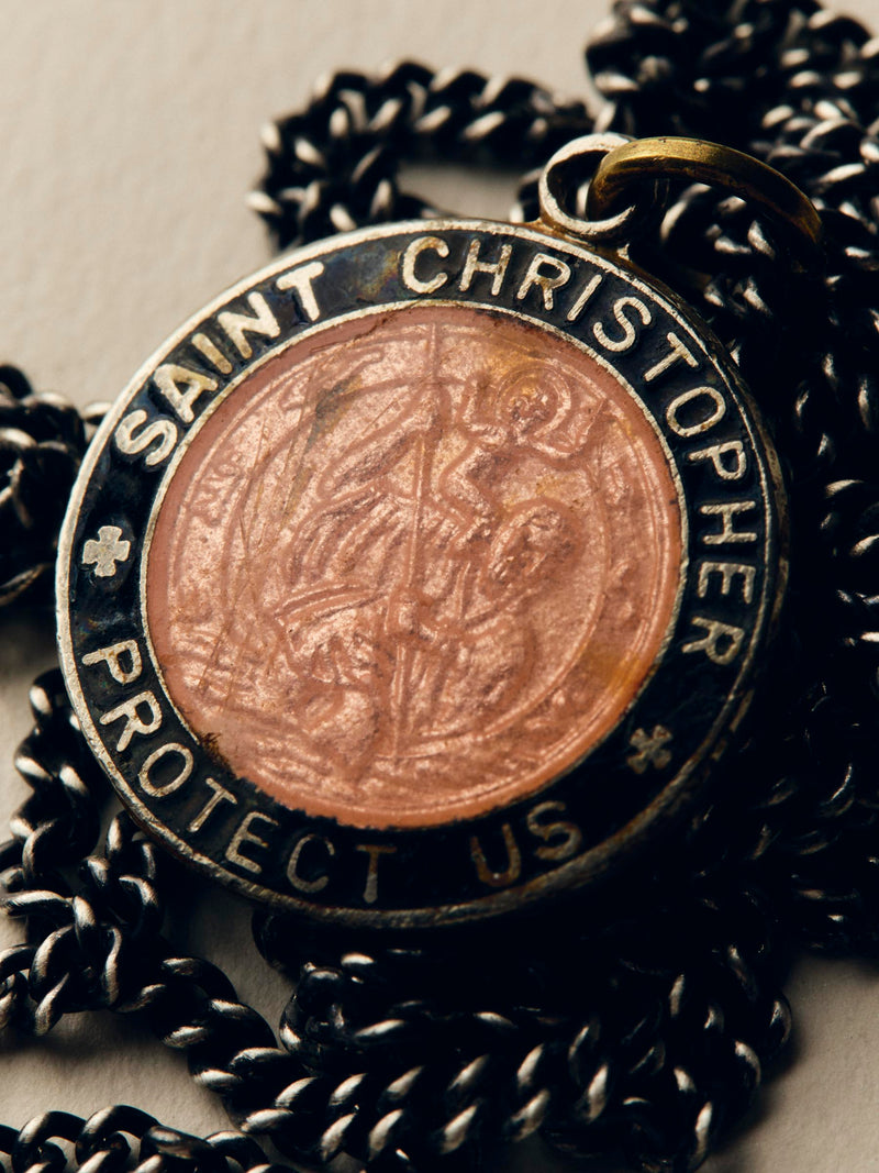 vintage "st. christopher" medal pendant