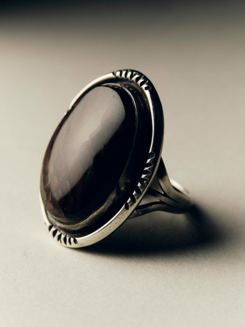 vintage navajo agate cocktail ring