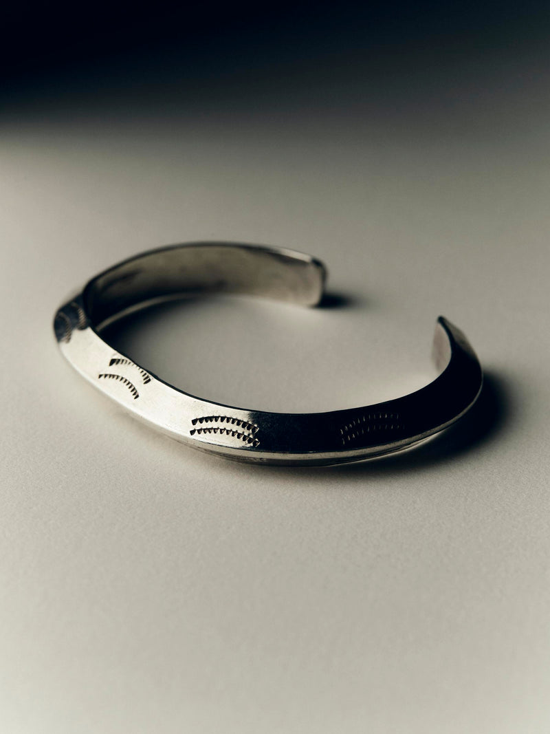 heavy navajo hand-stamped knife-edge cuff