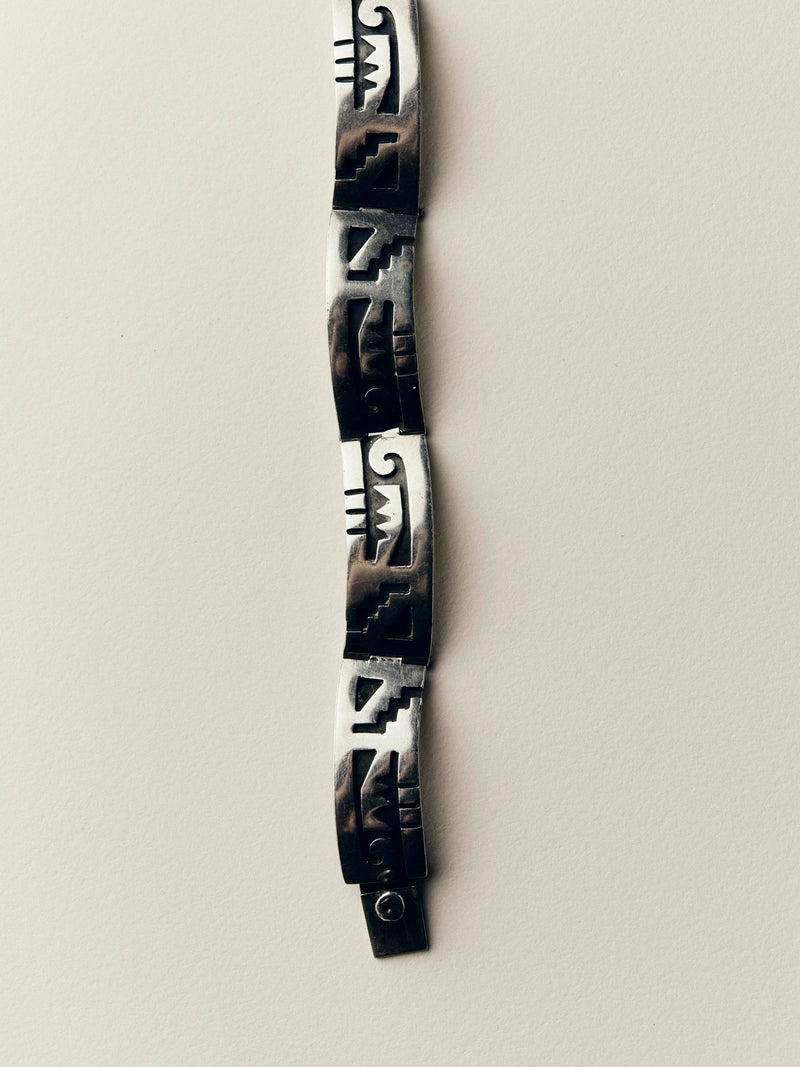 vintage mid-century silver linked bracelet - Model