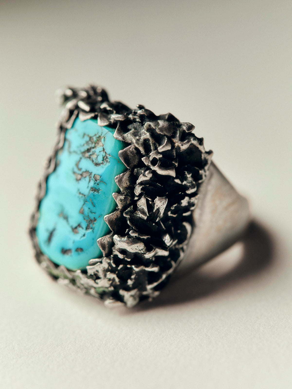 mid-century navajo turquoise silver ring