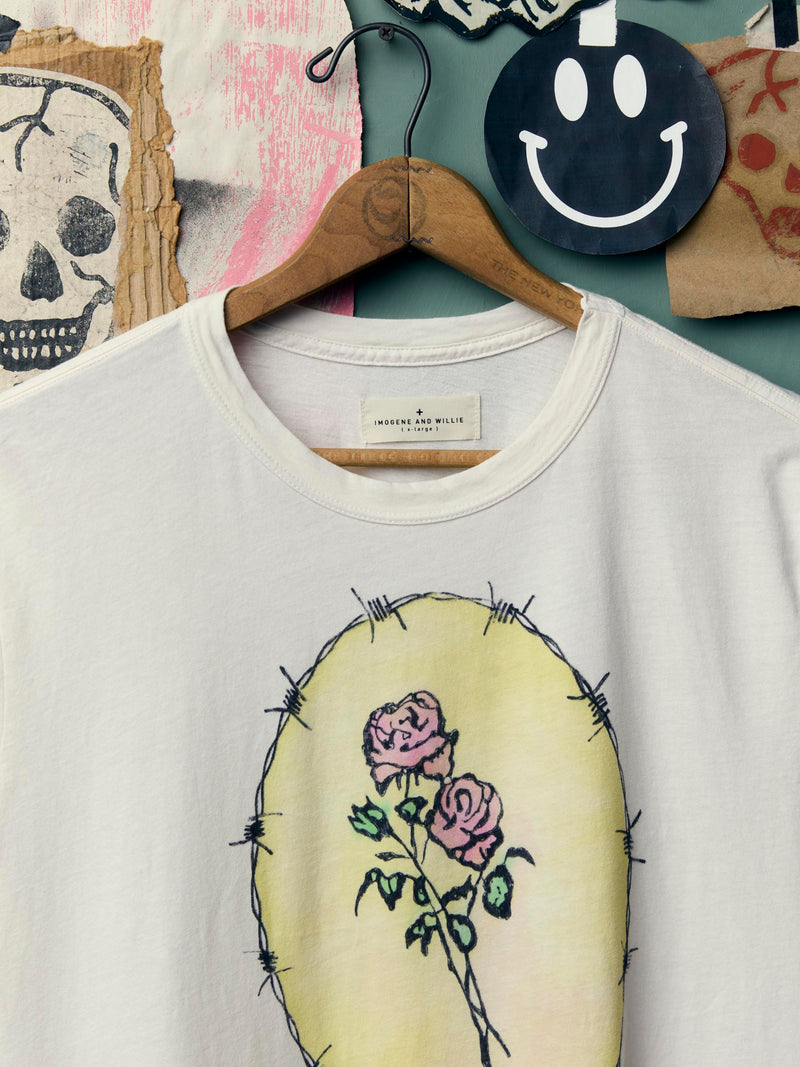 hand drawn "thorn in my side" tee - Model