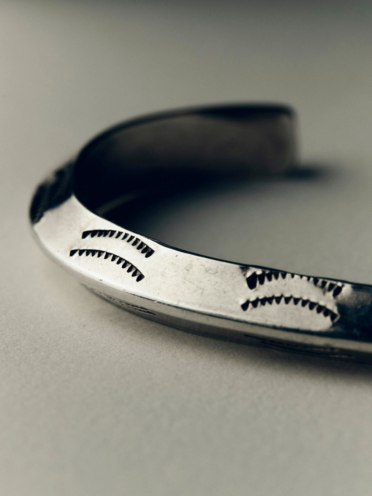 heavy navajo hand-stamped knife-edge cuff