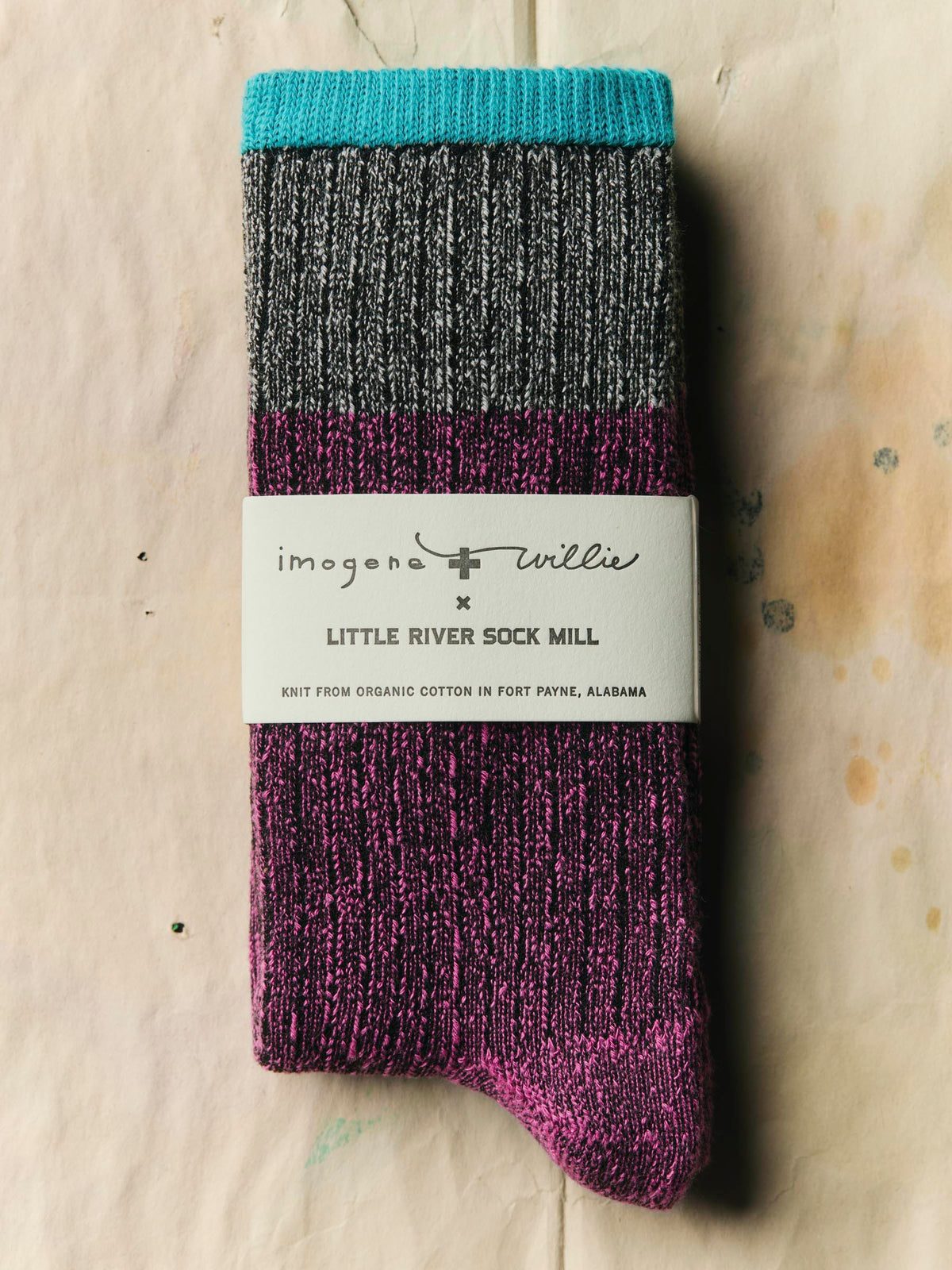ribbed boot sock in purple