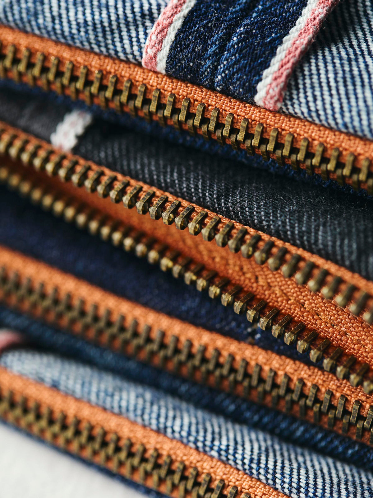 love fades recycled denim zipper pouch