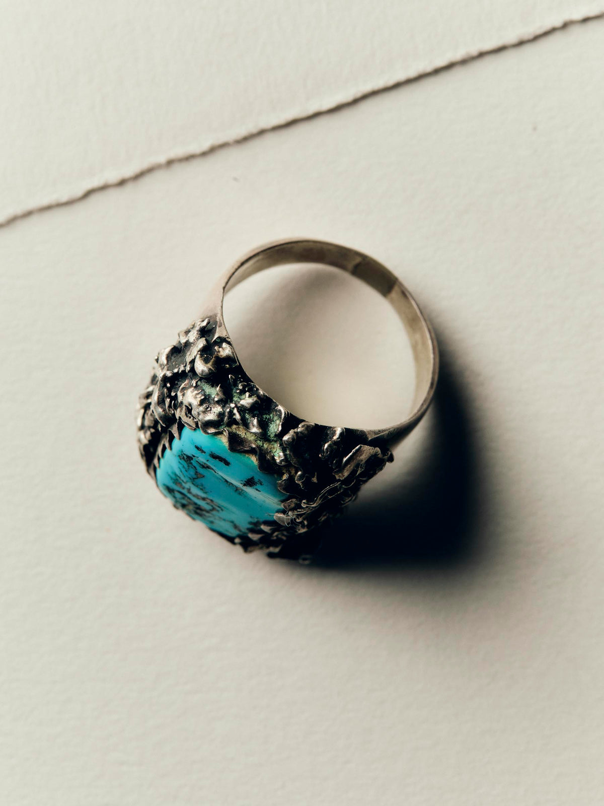 mid-century navajo turquoise silver ring