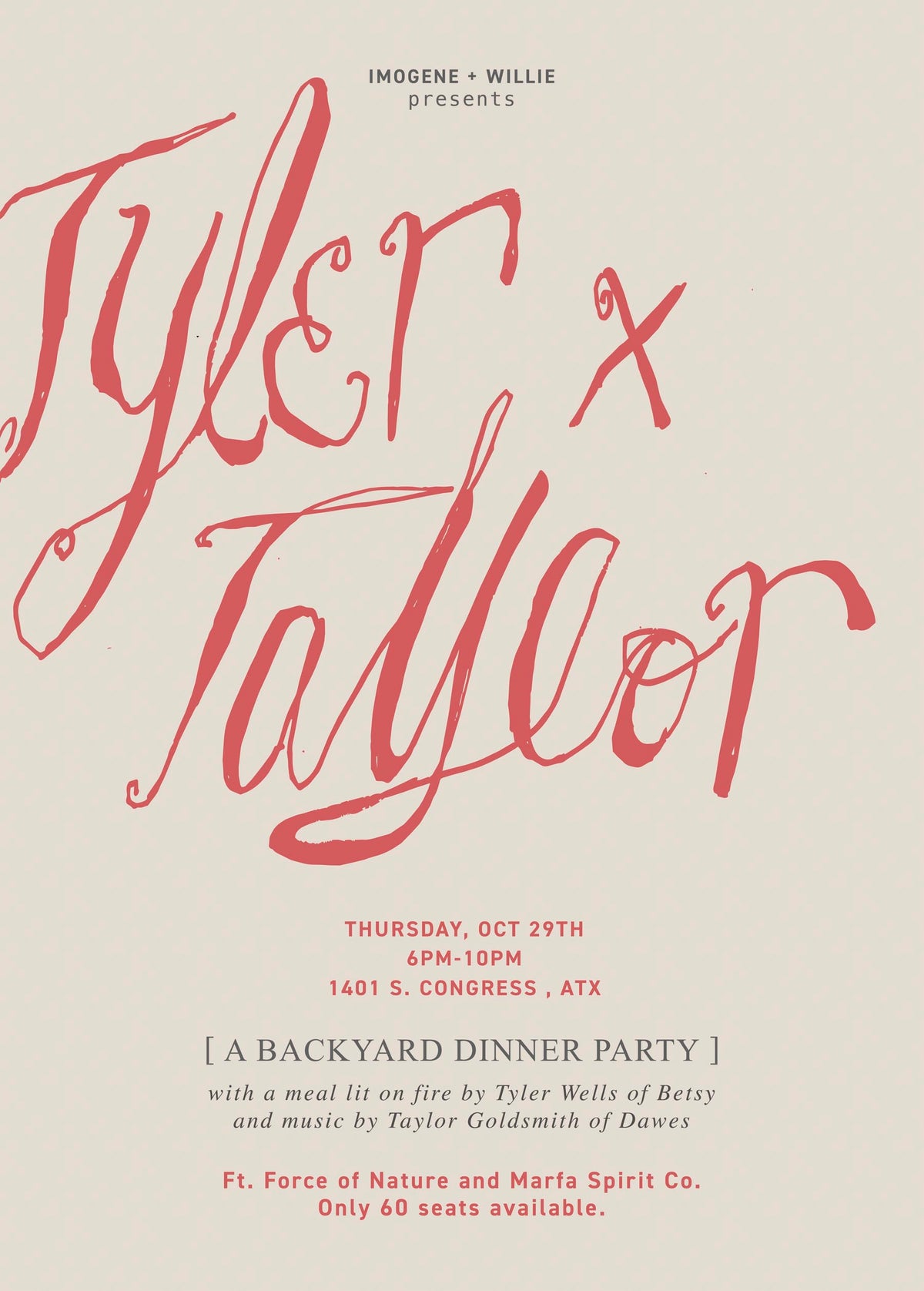 imogene + willie presents: Tyler x Taylor