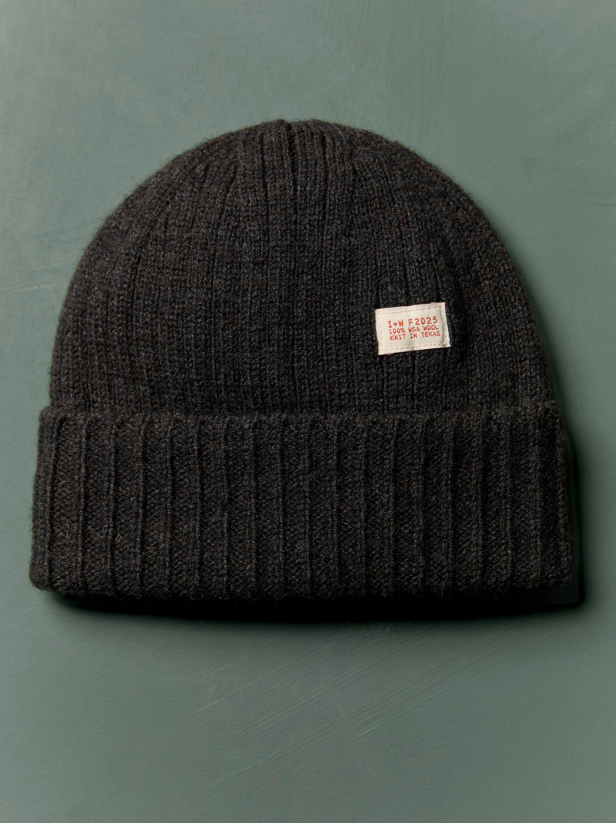 knit wool watch cap in charcoal