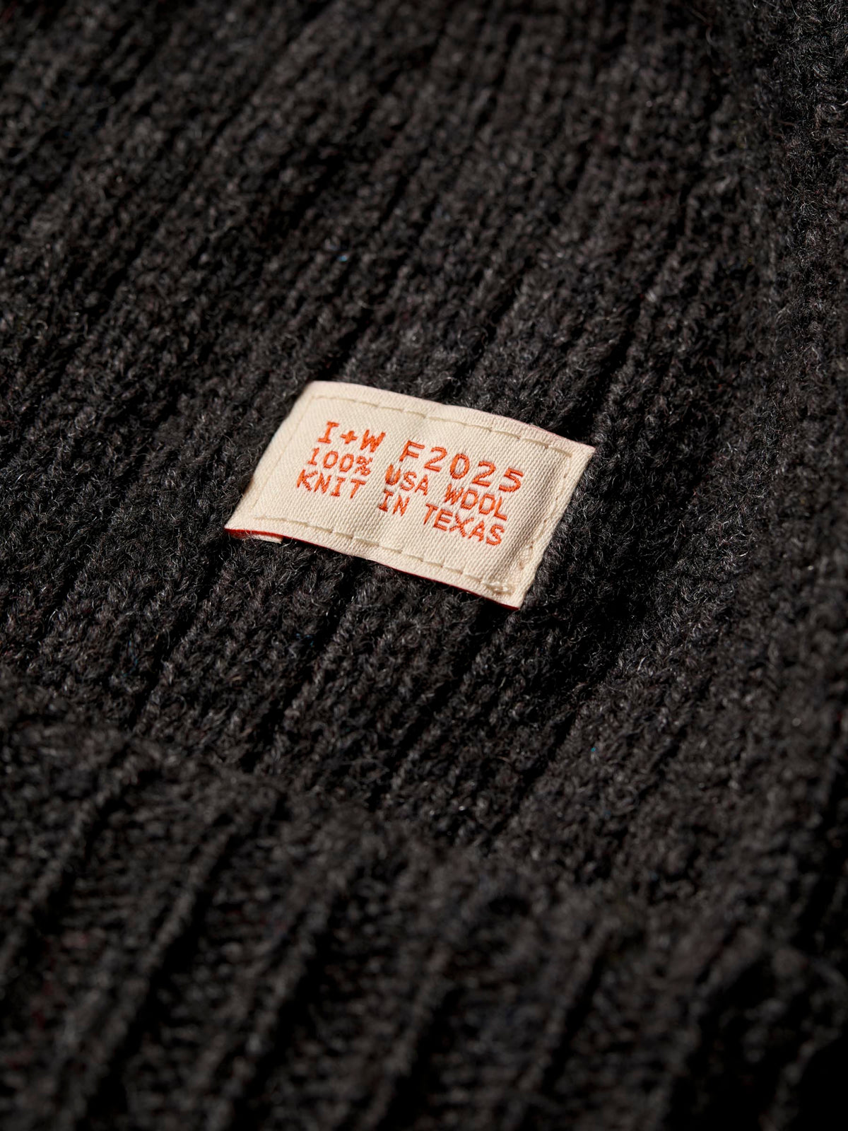 knit wool watch cap in charcoal