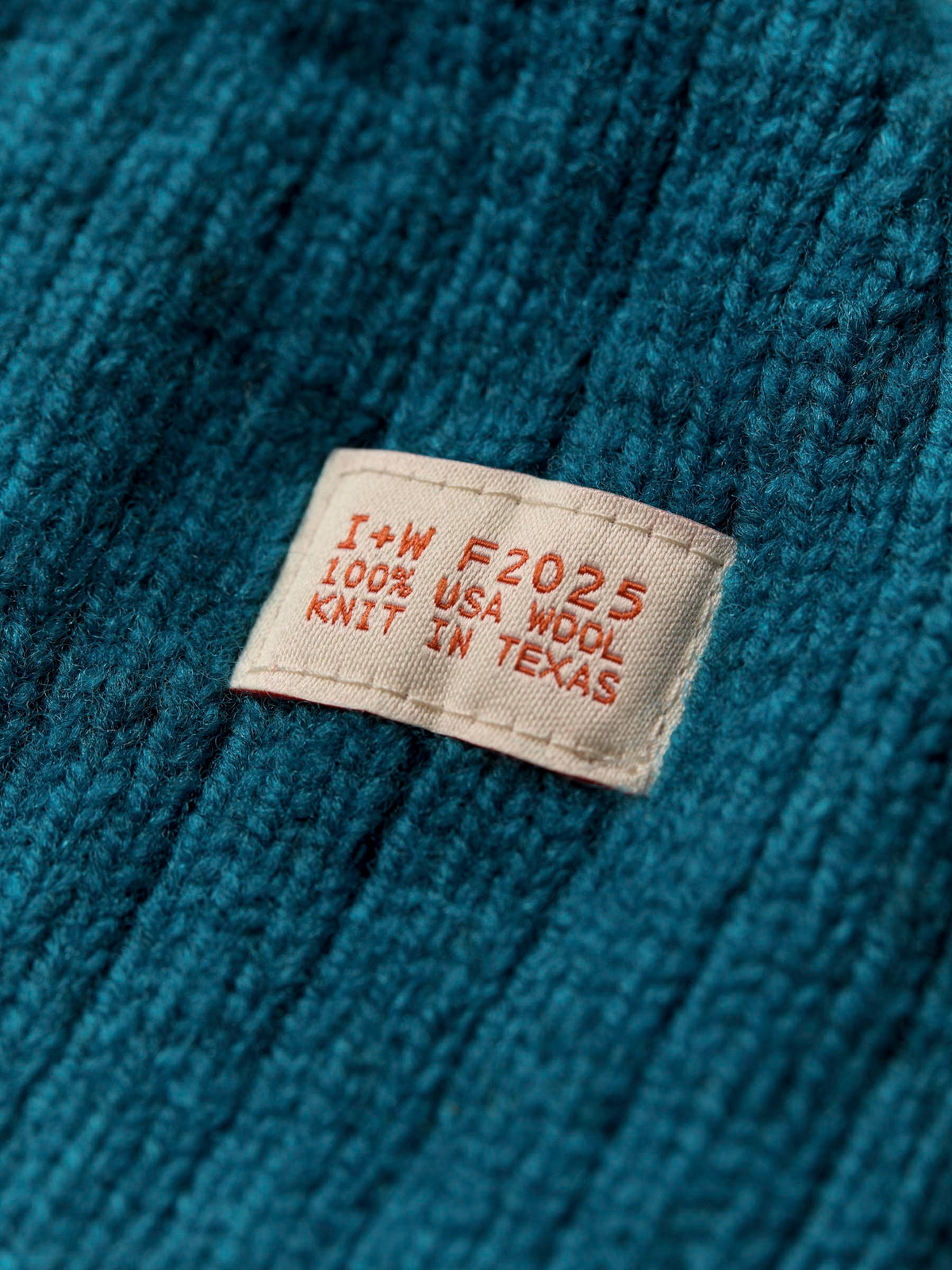 knit wool watch cap in parrish blue