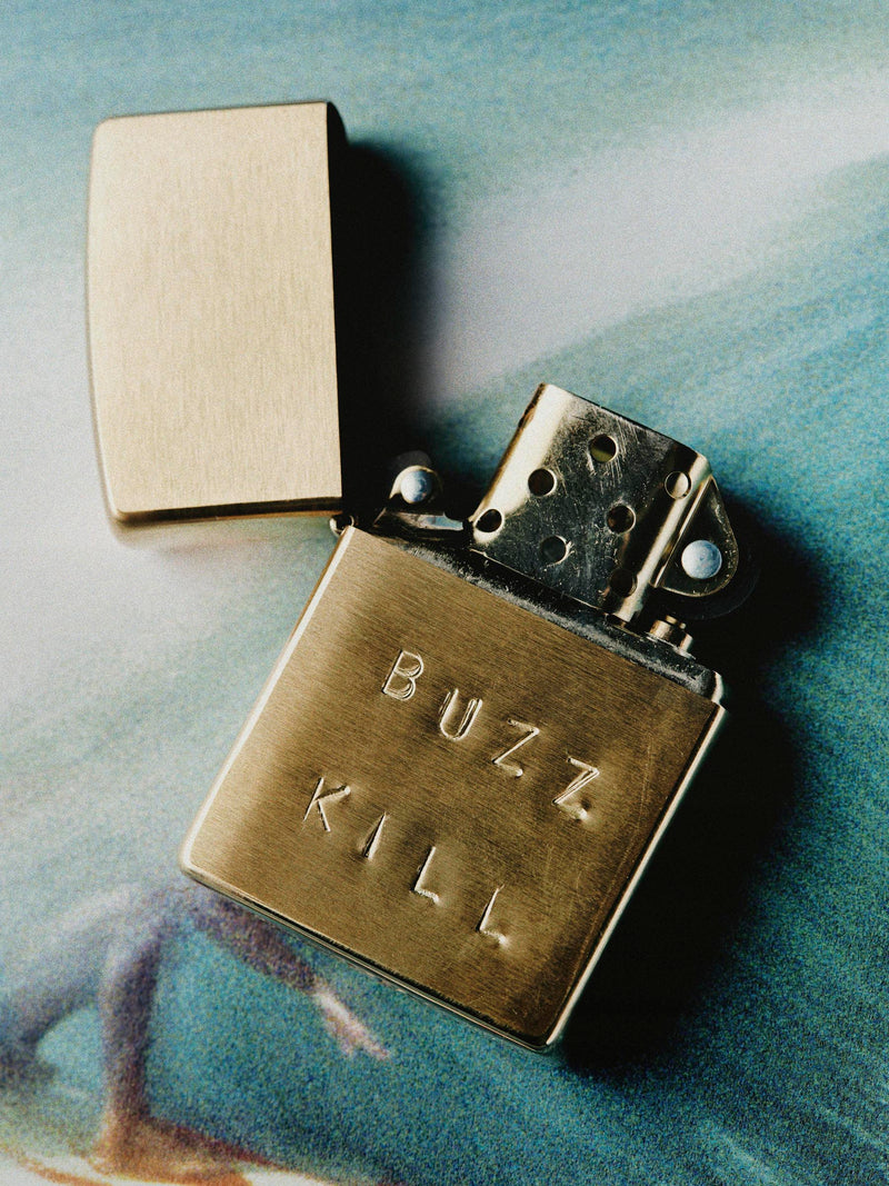 hand stamped “buzz kill” zippo - Model