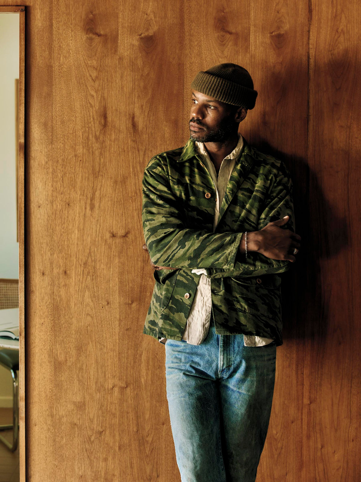 fatigue jacket in brushstroke camo