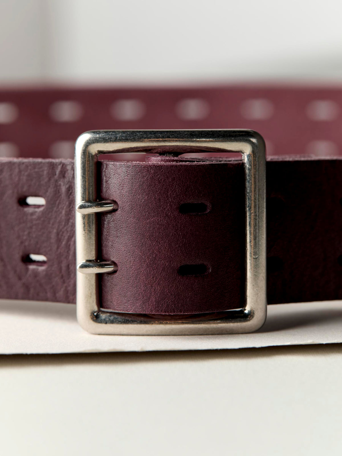 i+w x Emil Erwin two prong burgundy belt