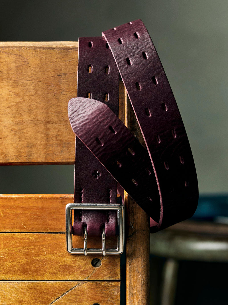 i+w x Emil Erwin two prong burgundy belt - Model