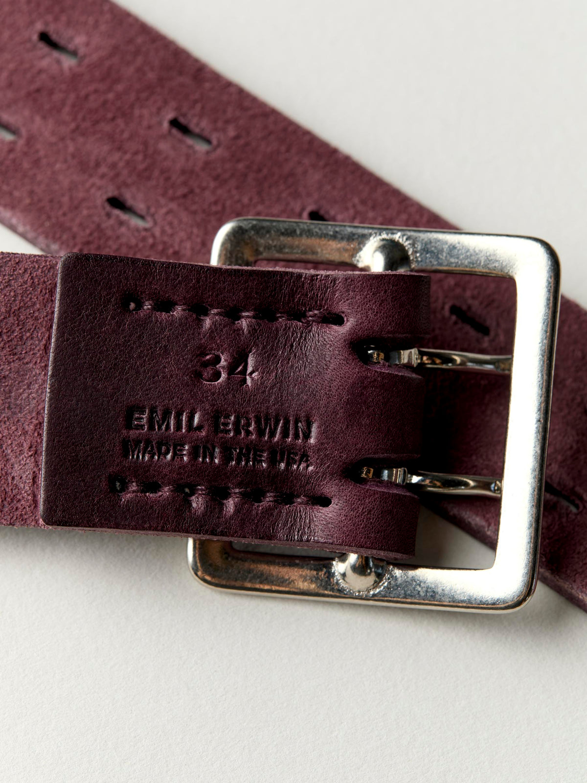 i+w x Emil Erwin two prong burgundy belt