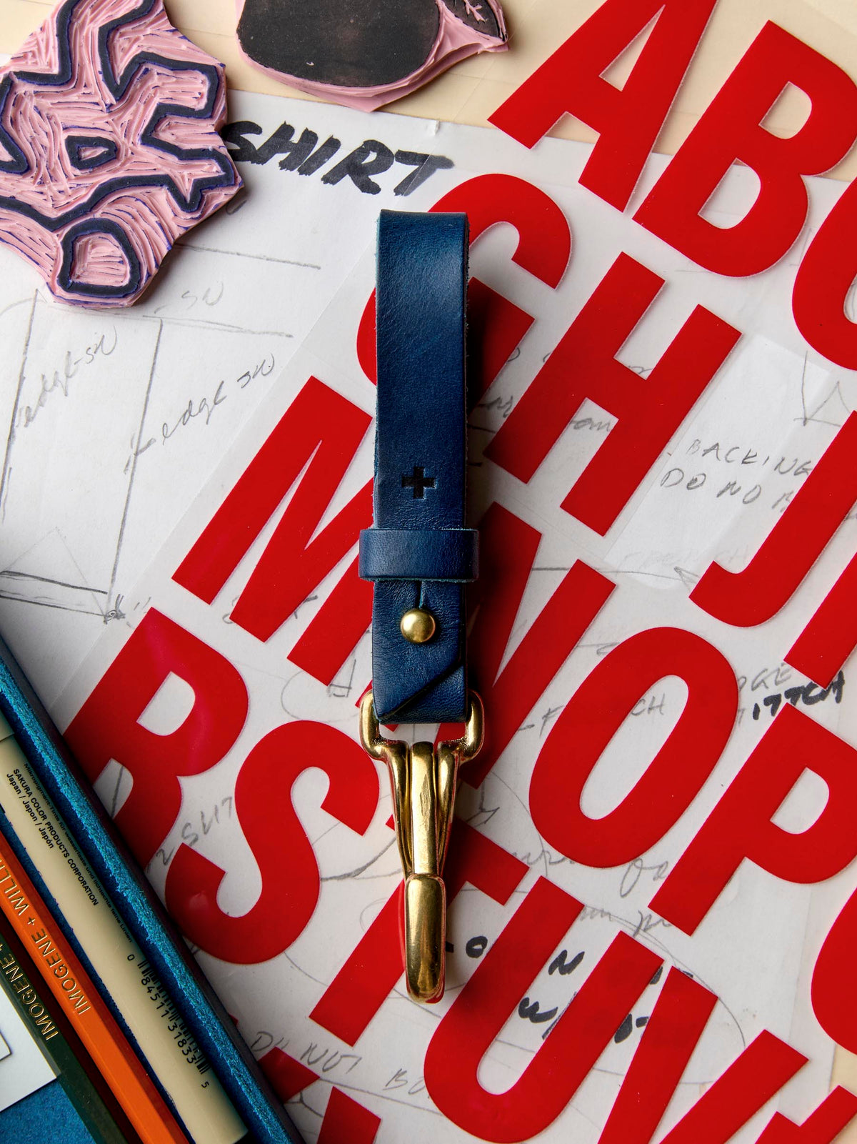 emil erwin x i+w keychain in blue