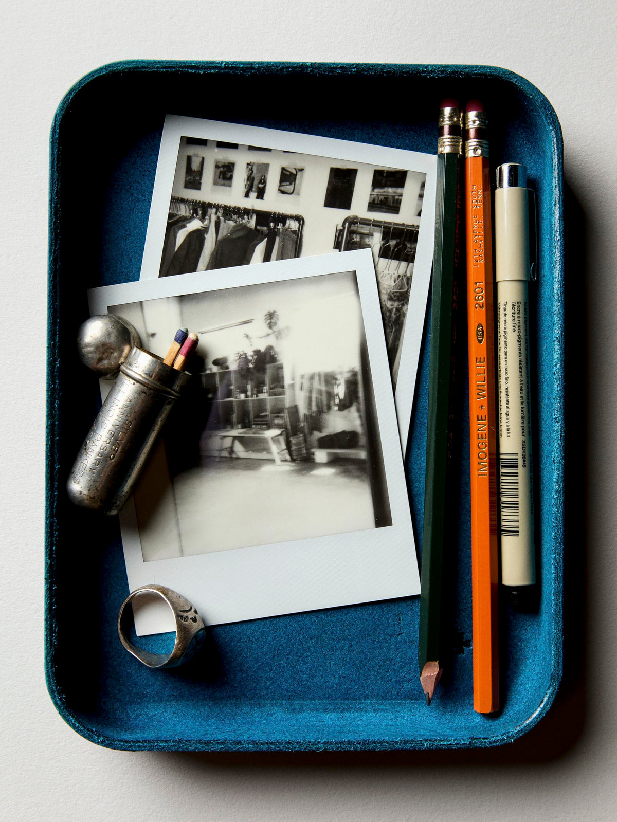 emil erwin blue leather tray