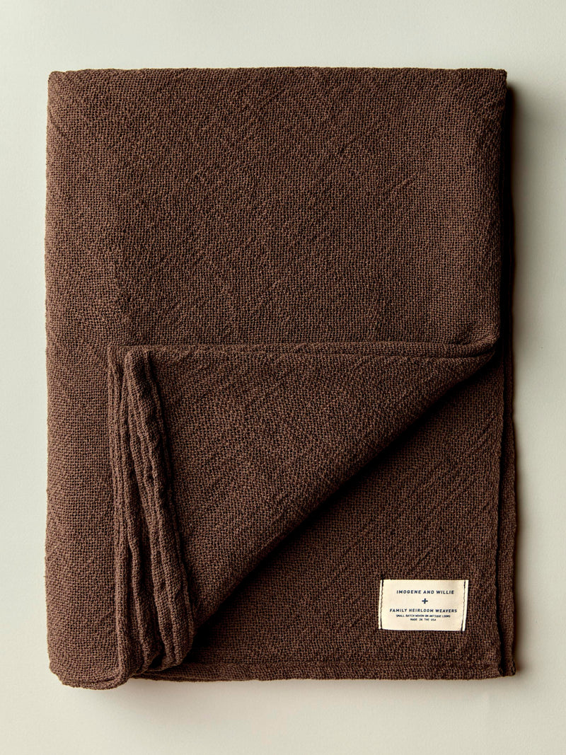 i+w x family heirloom weavers cotton throw in brown