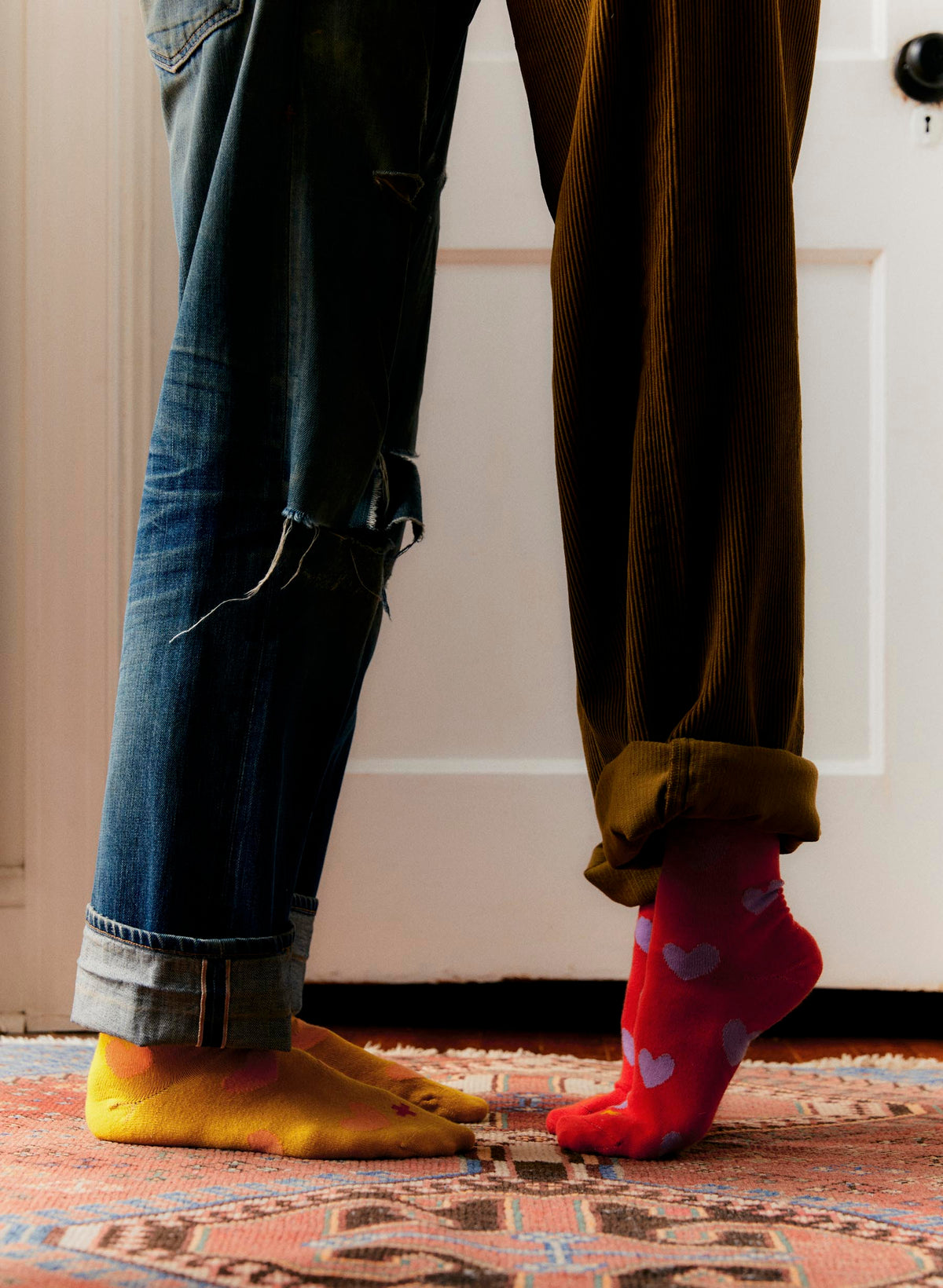 heart sock in gold