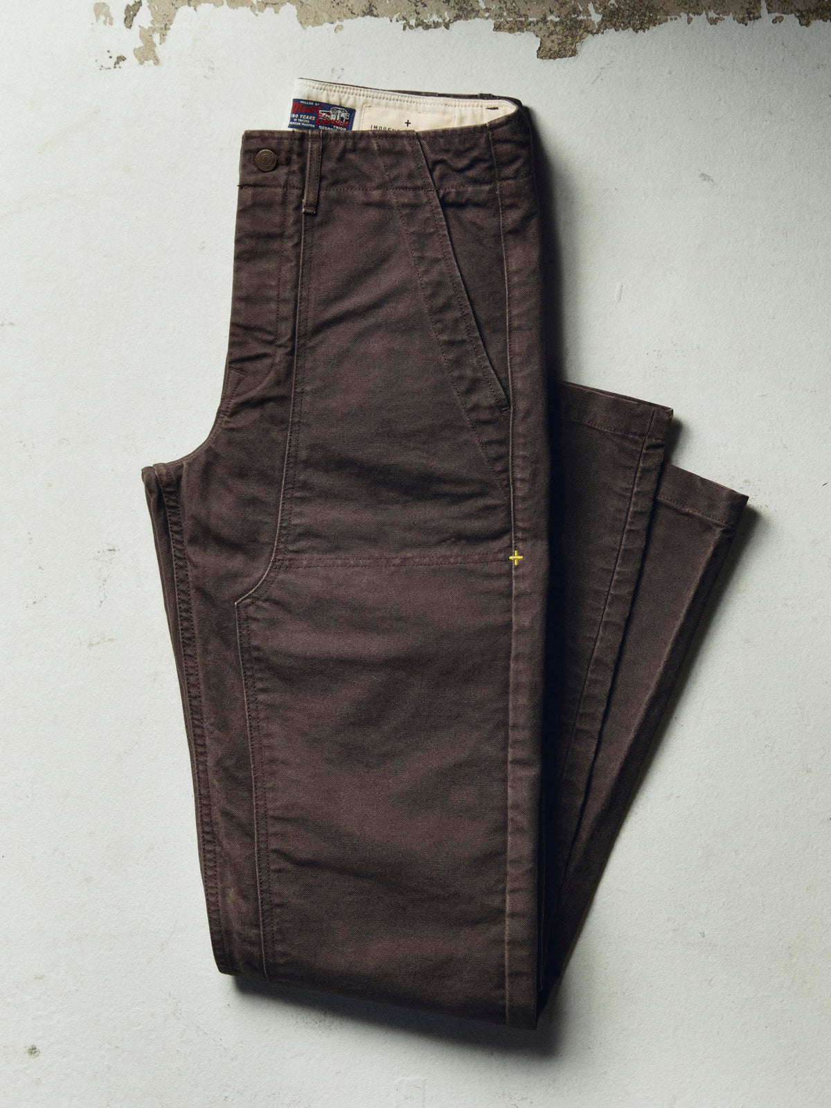 hencye washed canvas workpant in carob