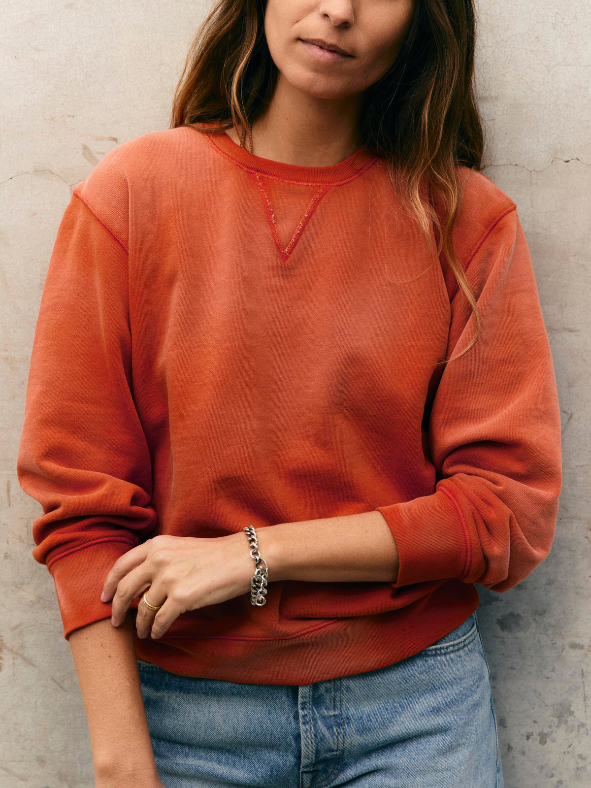 hilts sweatshirt sunfaded red