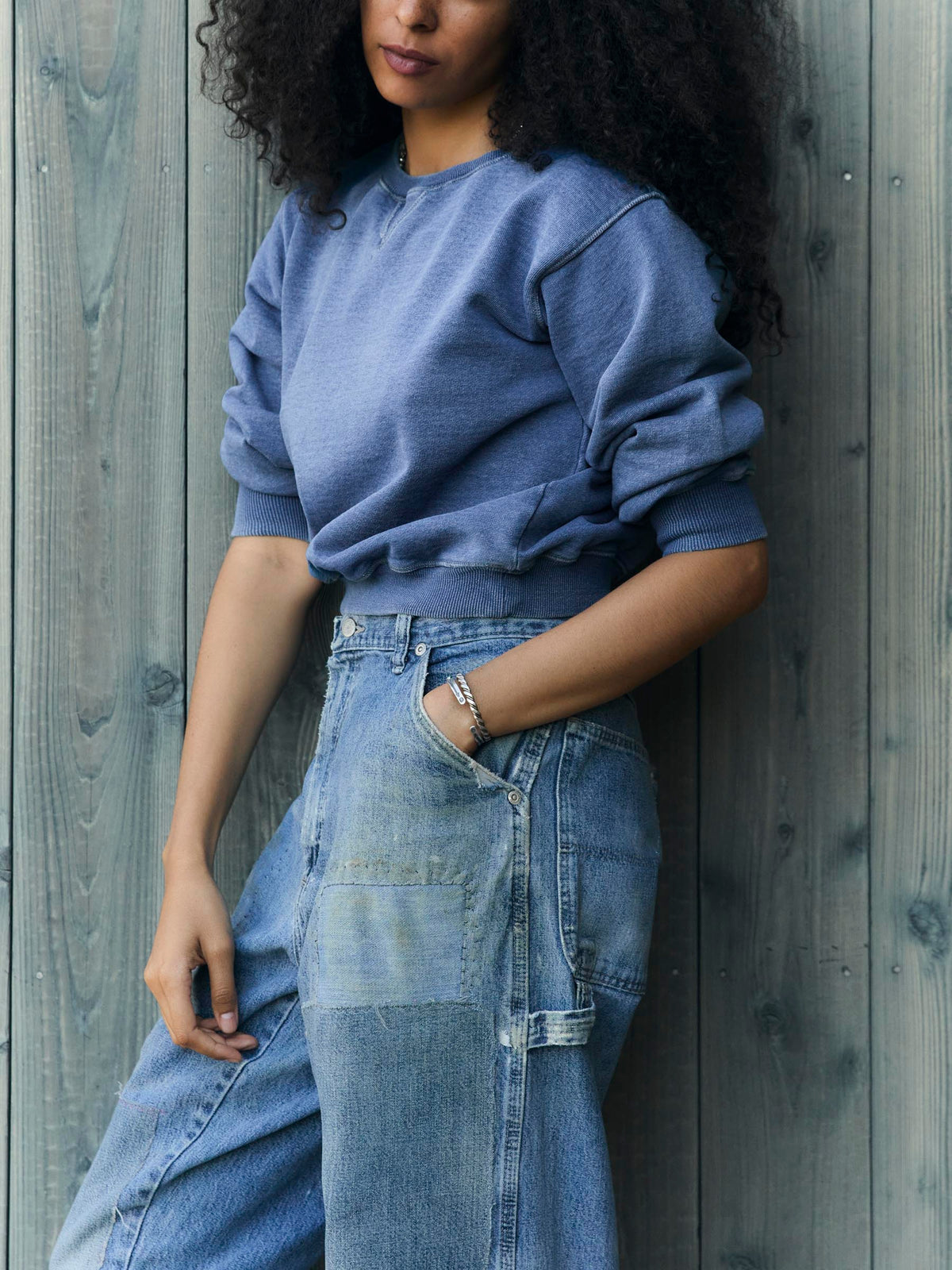 penny sweatshirt in washed indigo