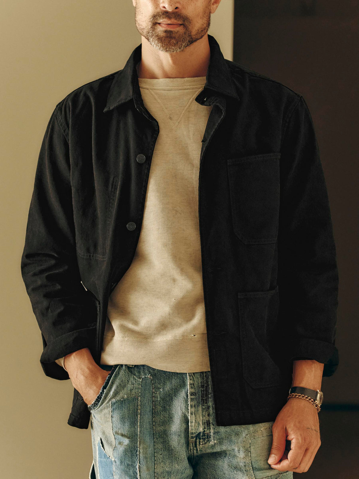 jack jacket in overdyed slate