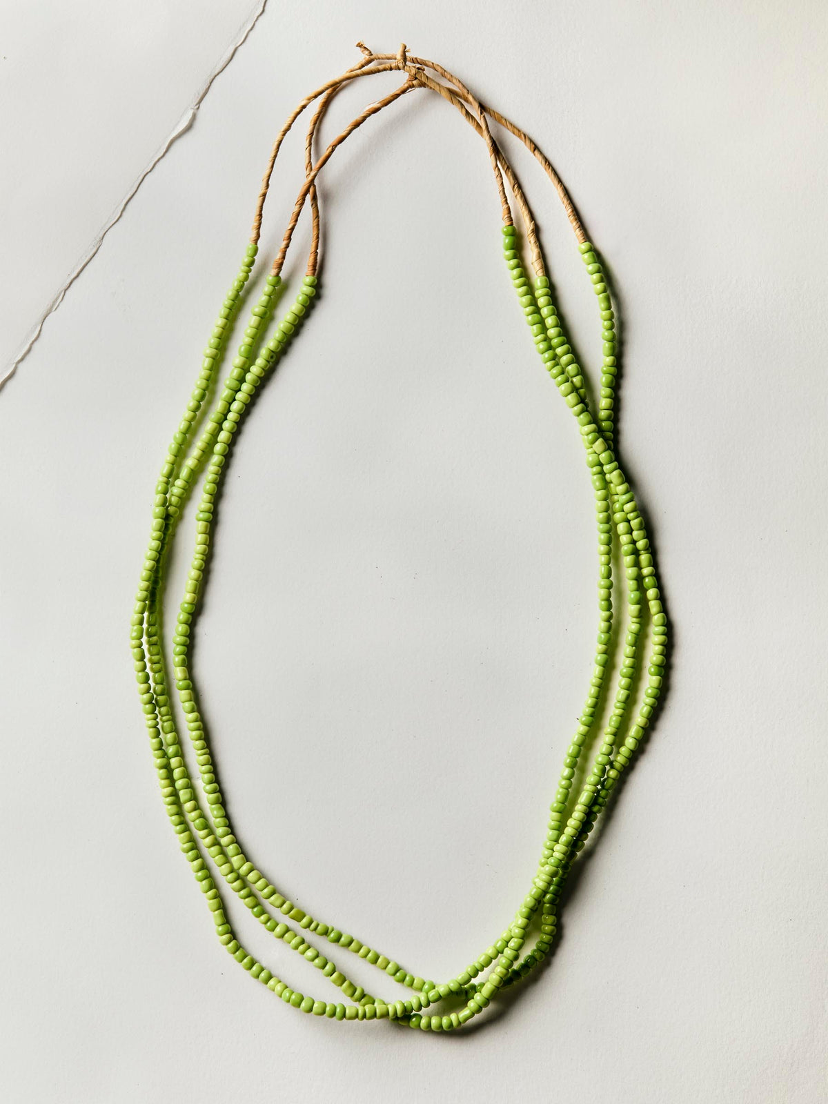 vintage green trade bead necklace