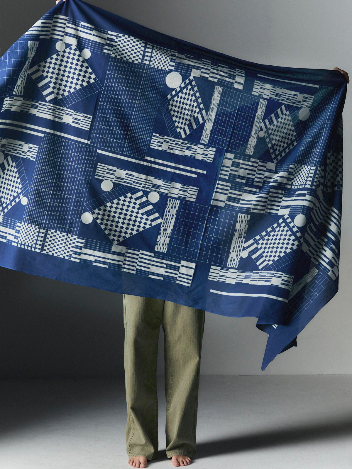 i+w x Three Looms indigo bandana scarf