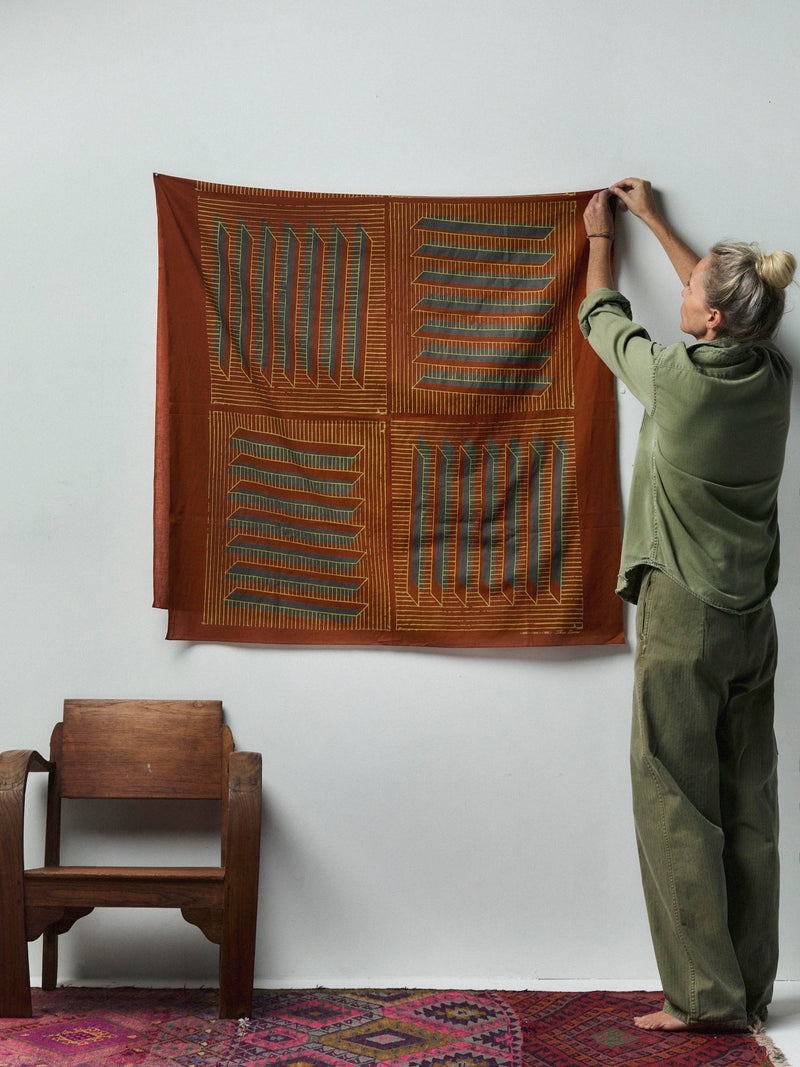 i+w x Three Looms rust bandana scarf