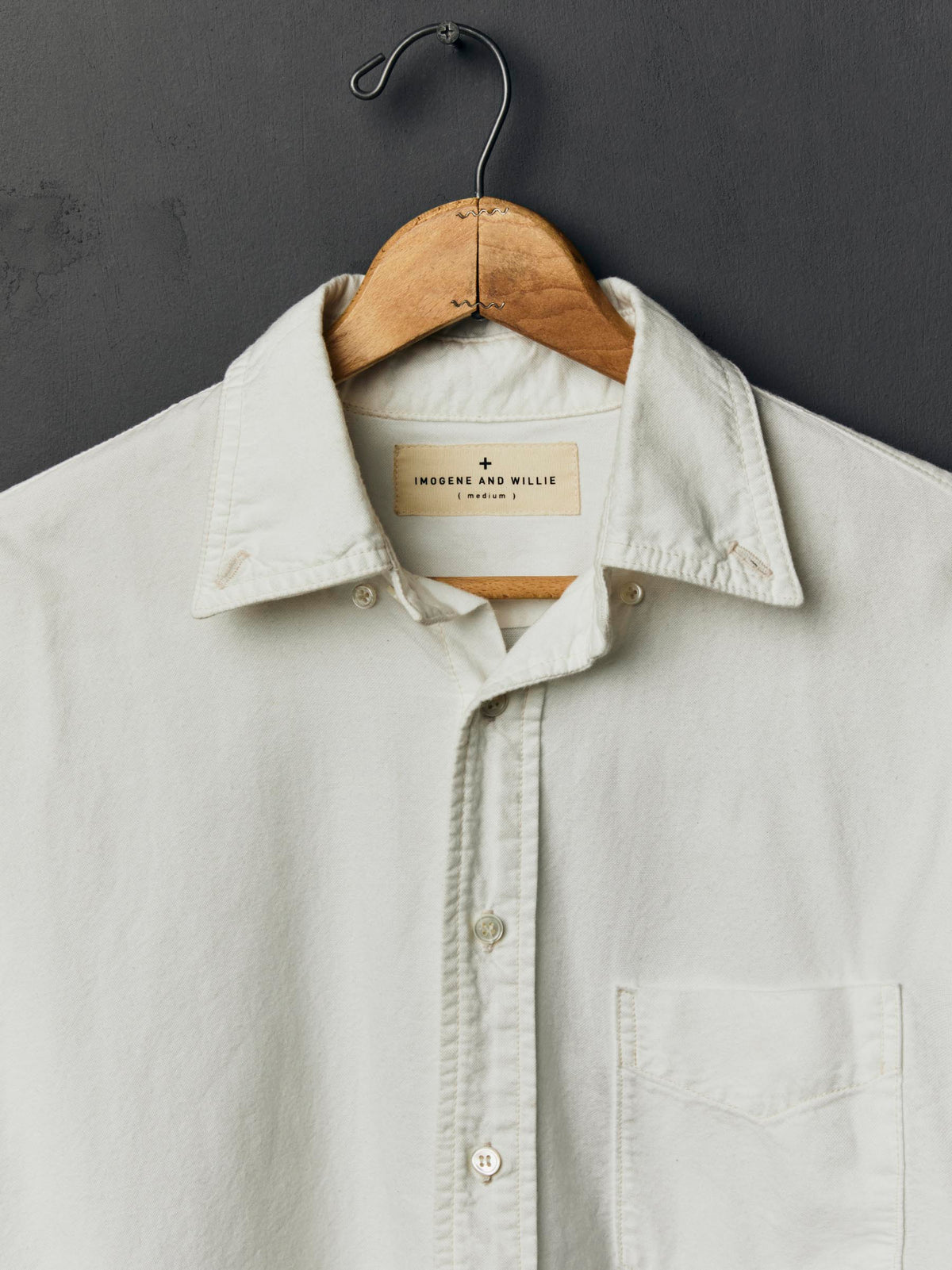 lightweight beach oxford in white